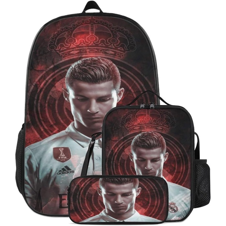 Set ghiozdan copii Cristiano Ronaldo, 3 piese, multicolor