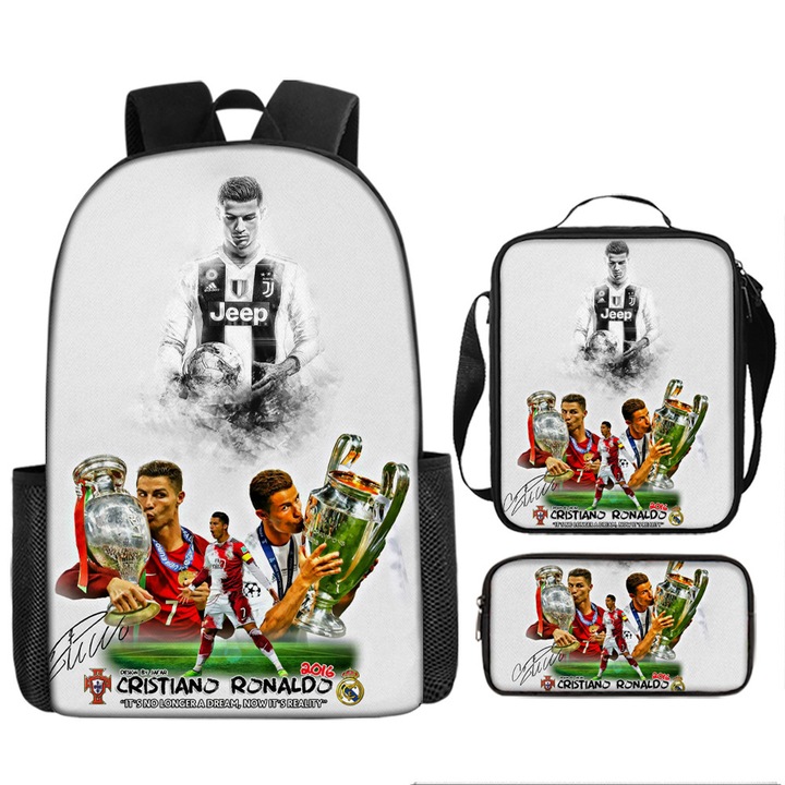 Set ghiozdan copii Cristiano Ronaldo, 3 piese, multicolor