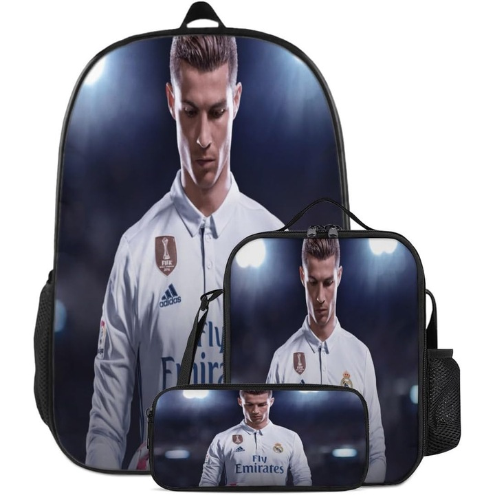 Cristiano Ronaldo gyerek iskolatáska szett, 3 részes, többszínű