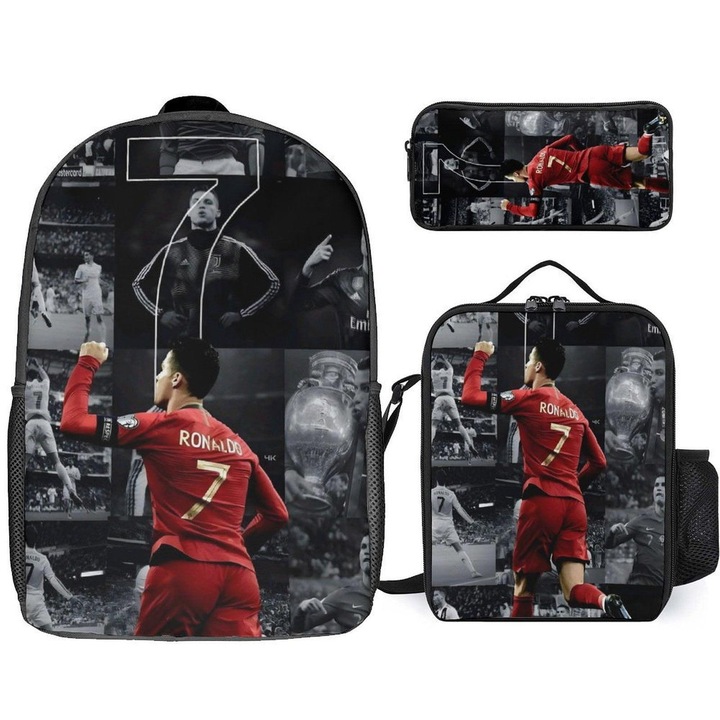Set ghiozdan copii Cristiano Ronaldo, 3 piese, multicolor