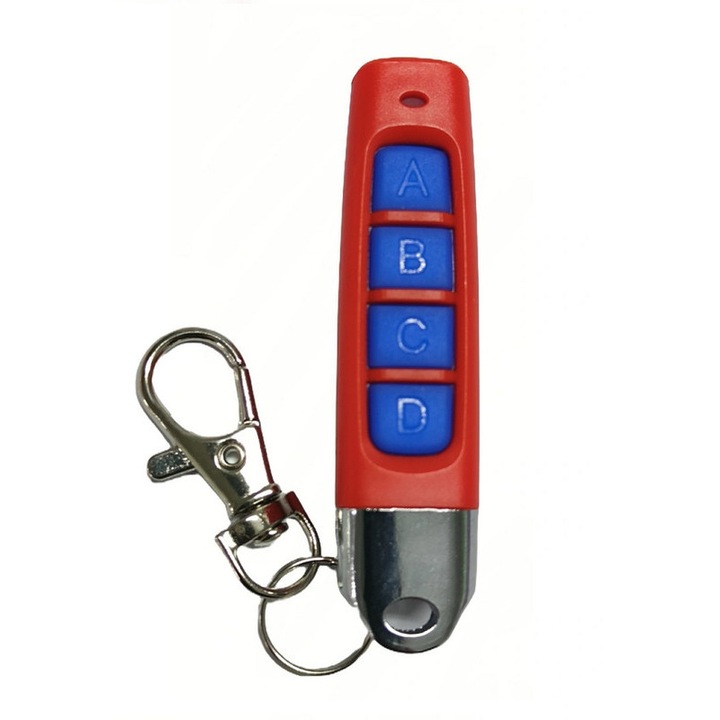 Telecomanda universala Gantch 4 butoane, frecventa 433MHz, rosu/albastru, 66x17x17mm