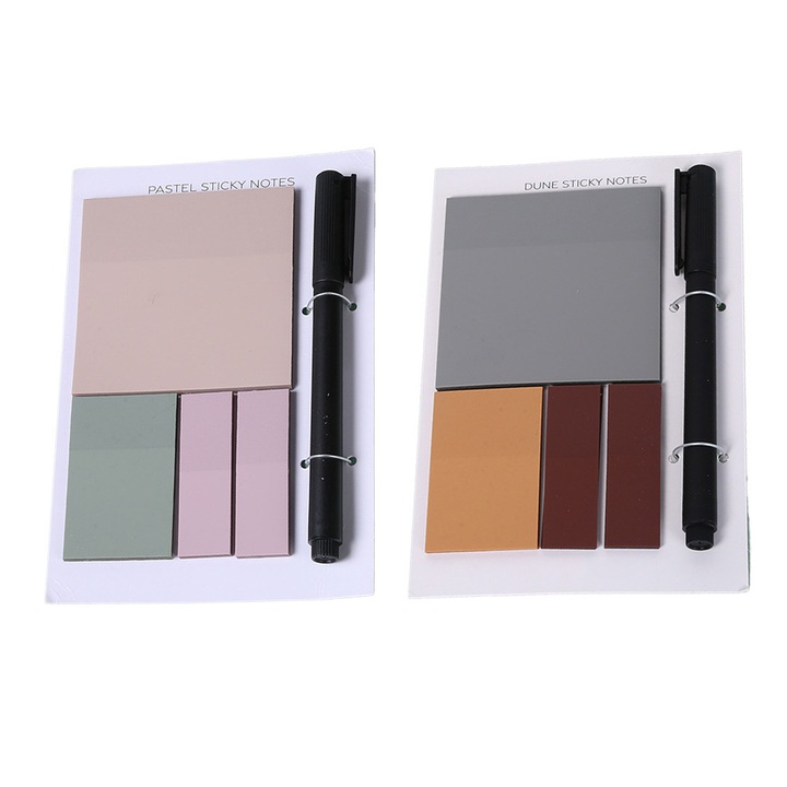 Set note adezive transparente HERUSI 17x12cm multicolor