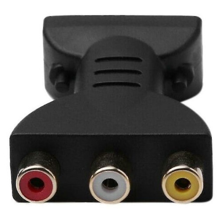 Convertor HDMI la 3 RCA, cablu audio video, 70x40x15mm, negru