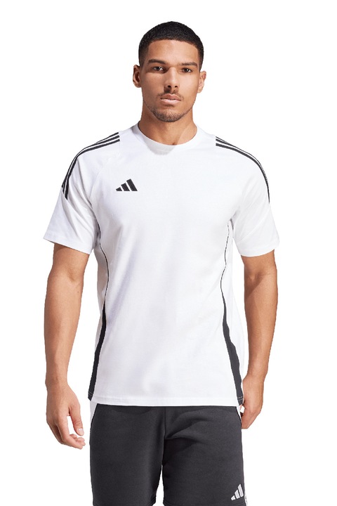 adidas Performance, Футболна тениска Tiro24 от памук, Черен/Бял