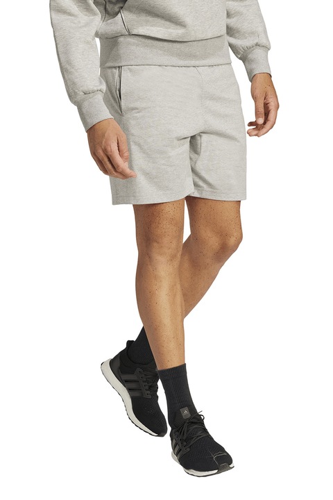 adidas Sportswear, Bermude cu talie ajustabila, Negru, Gri, L