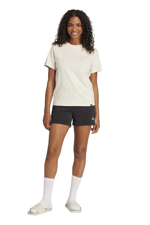 adidas Sportswear, Pantaloni scurti de trening cu doua buzunare, Alb/Negru
