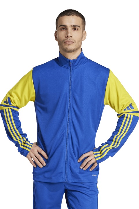 adidas Performance, Bluza de trenimng cu fermoar, pentru fotbal, Galben/Albastru royal