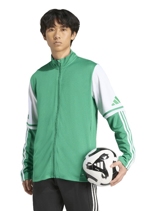 adidas Performance, Bluza de trenimng cu fermoar, pentru fotbal, Alb/Verde