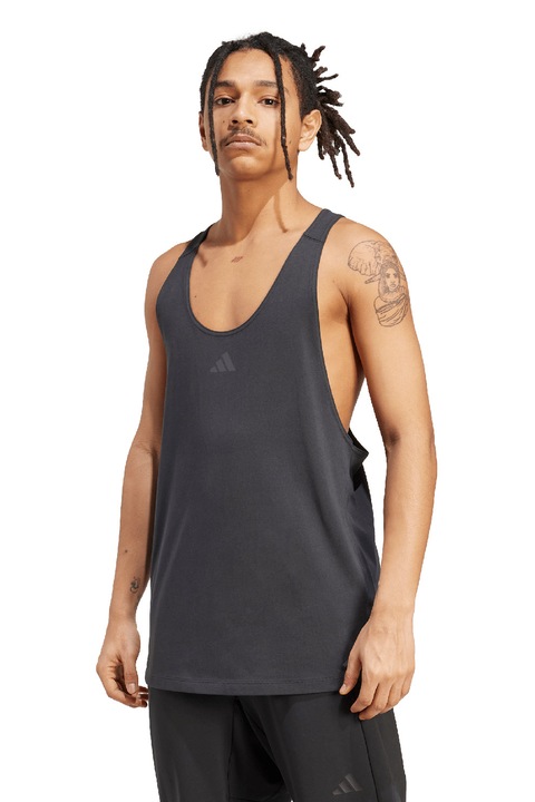 adidas Performance, Top cu logo, pentru fitness Primelift, Negru