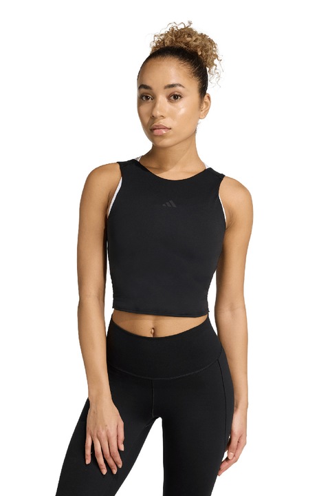 adidas Performance, Top crop pentru antrenament Motion, Negru