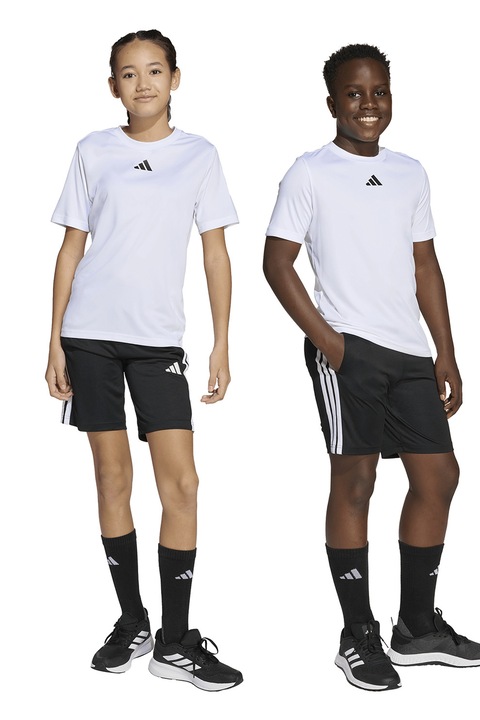 adidas Sportswear, Set de tricou si pantaloni scurti, Alb/Negru