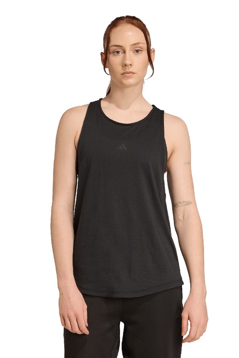 adidas Performance, Top cu decupaj pe partea din spate, pentru antrenament Motion, Negru
