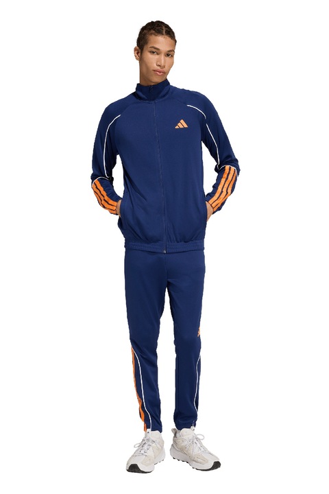 adidas Sportswear, Trening cu detalii contrastante Stadium, Portocaliu/Bleumarin