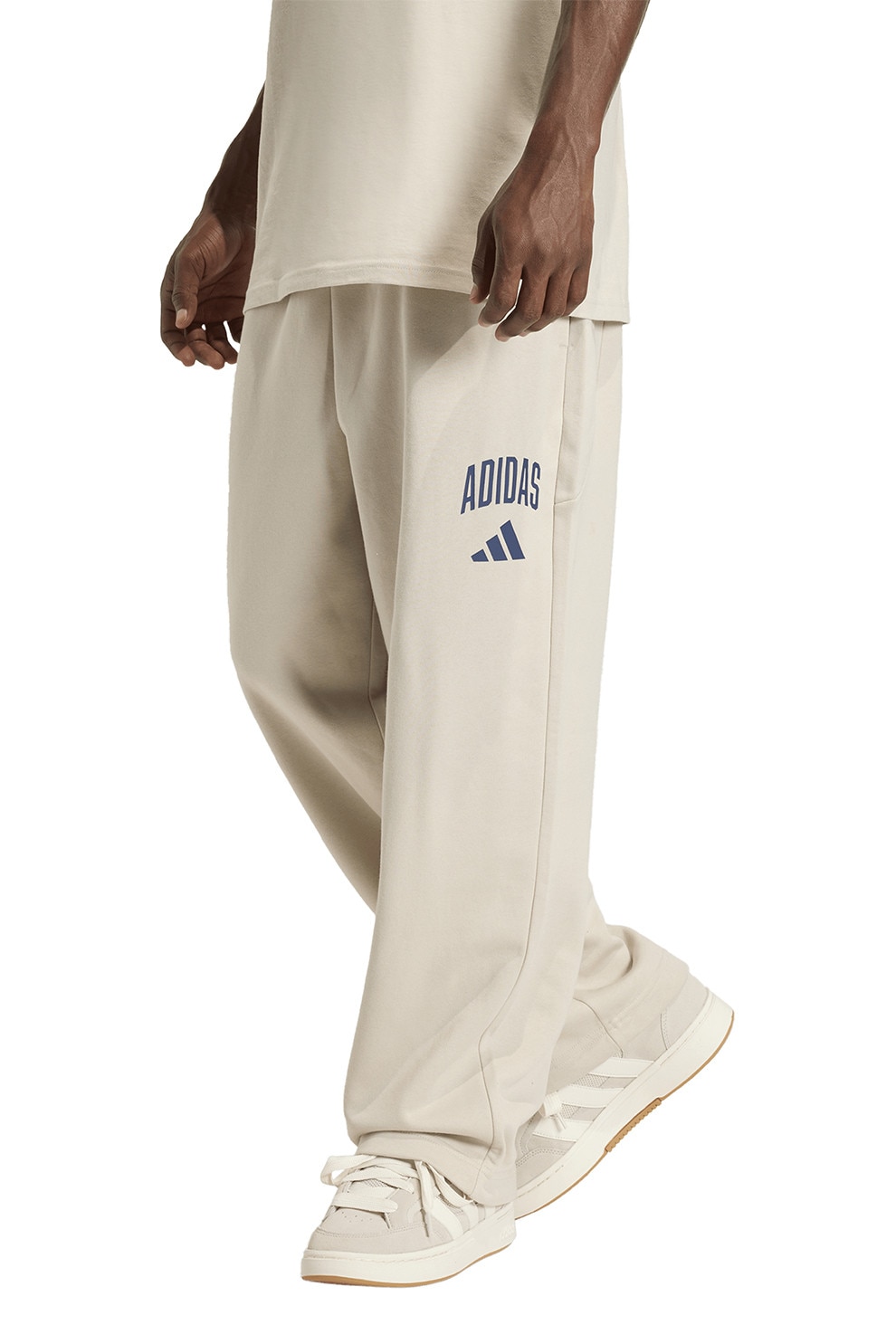 adidas Sportswear, Pantaloni de trening cu logo, Bej deschis, XL