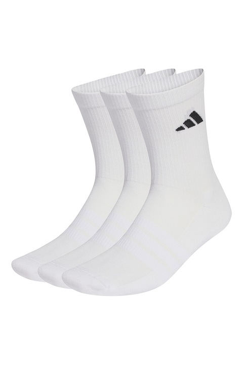 adidas Performance, Set de sosete scurte cu logo -3 perechi, Alb optic
