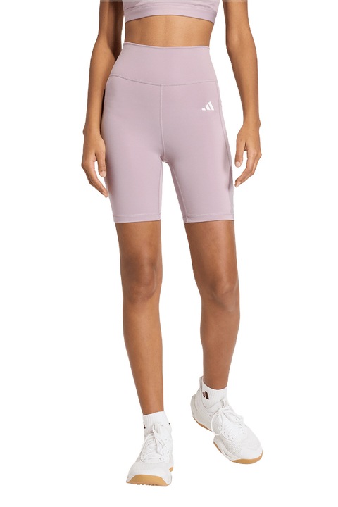 adidas Performance, Colanti scurti cu detalii logo, pentru fitness, Lila