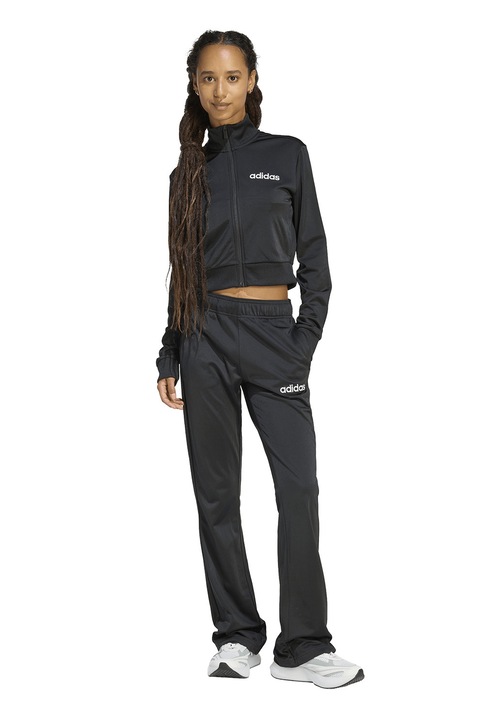 adidas Sportswear, Trening slim fit cu talie inalta si logo brodat Glam, Negru