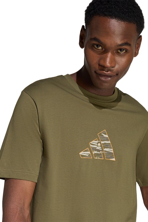 adidas Sportswear, Camo logós póló, Olívazöld