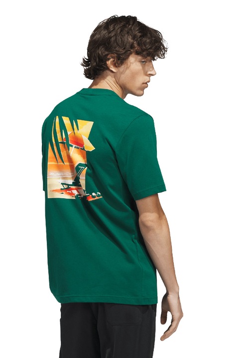 adidas Sportswear, Logós póló, Zöld/Narancssárga