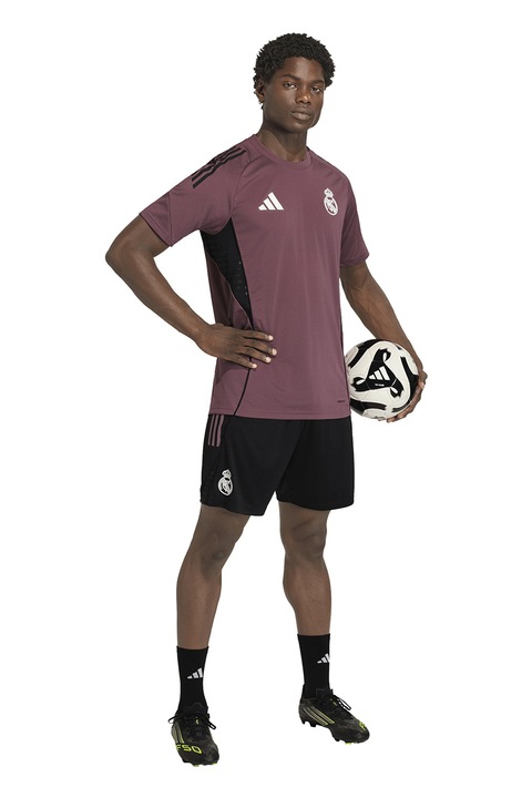 adidas Performance, Tricou cu logo Real Madrid, Lila pal, L