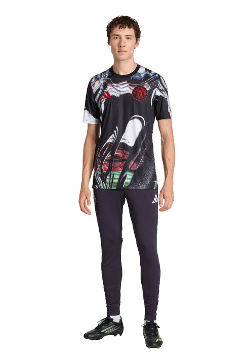 adidas Performance, Футболна тениска с апликация, Червен/Бял/Черен