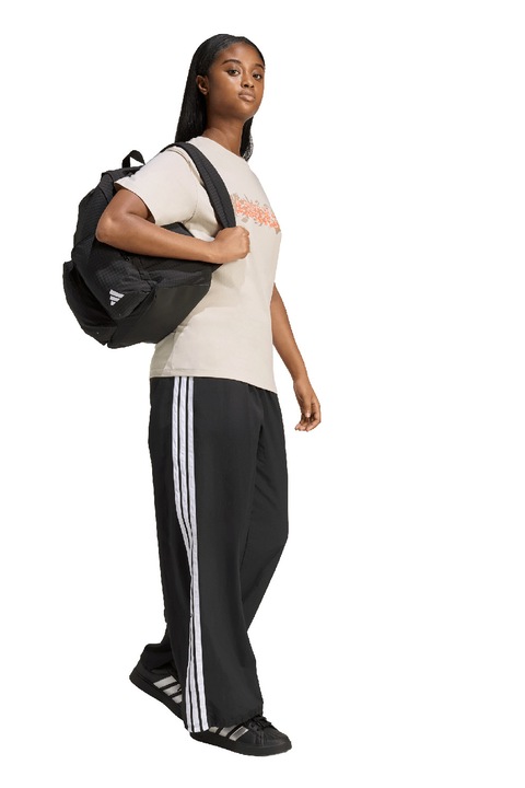 adidas Sportswear, Памучна тениска с лого, Крем, XS