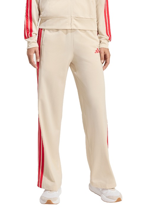 adidas Sportswear, Pantaloni de trening cu croiala dreapta si logo, Bej deschis