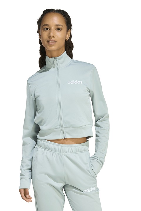 adidas Sportswear, Trening slim fit cu talie inalta si logo brodat Glam, Verde pal