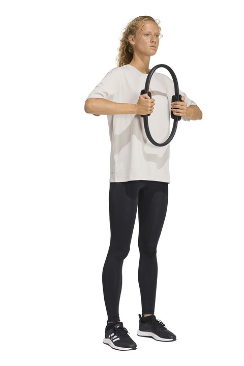adidas Performance, Tricou cu maneci cazute pentru fitness, Crem