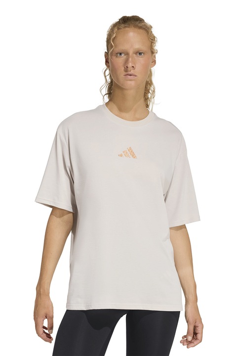 adidas Performance, Tricou cu maneci cazute pentru fitness, Crem