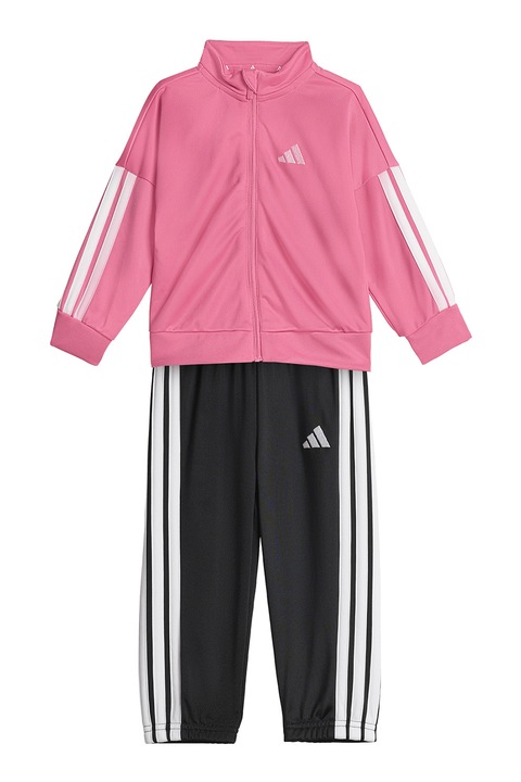 adidas Sportswear, Trening cu fermoar Essentials Climacool, Alb/Negru/Roz