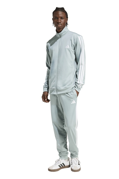 adidas Sportswear, Trening cu logo brodat, Verde pal