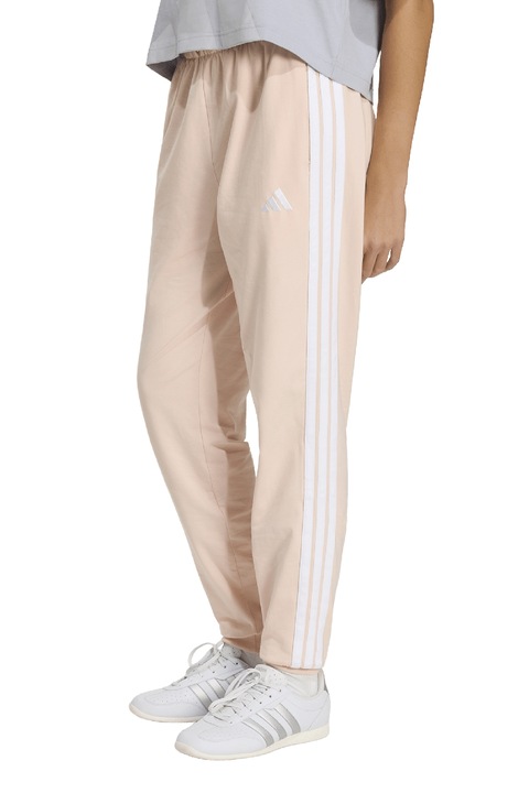 adidas Sportswear, Pantaloni de trening cu buzunare laterale si snur, Alb/Piersica
