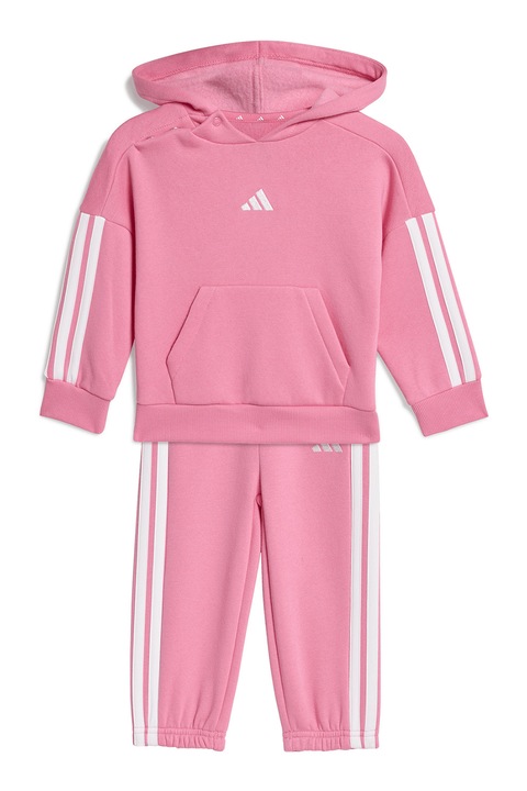 adidas Sportswear, Trening din amestec de bumbac cu gluga, Alb/Roz