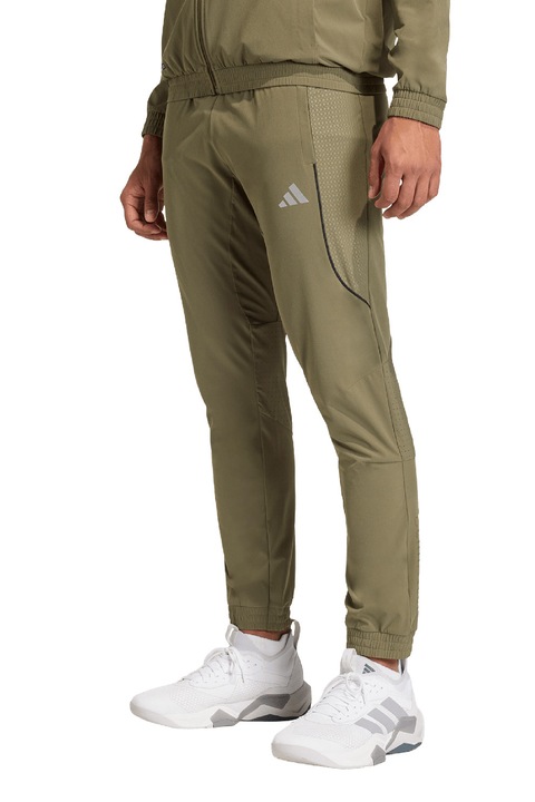 adidas Performance, Pantaloni slim fit pentru fitness Tech, Verde sparanghel