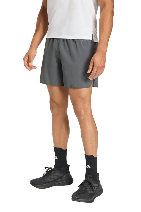 adidas Performance, Pantaloni scurti cu talie elastica, pentru alergare, Gri inchis