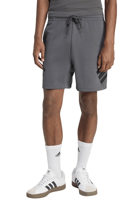 adidas Sportswear, Pantaloni scurti relaxed fit din amestec de bumbac, Gri