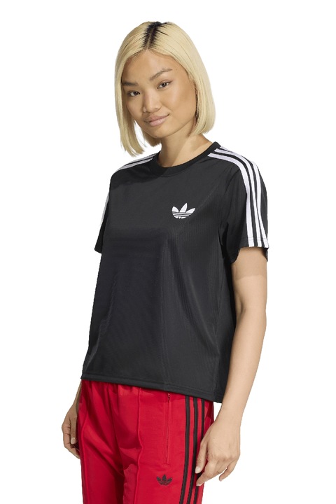 adidas Originals,Tricou lejer Firebird, Alb/Negru