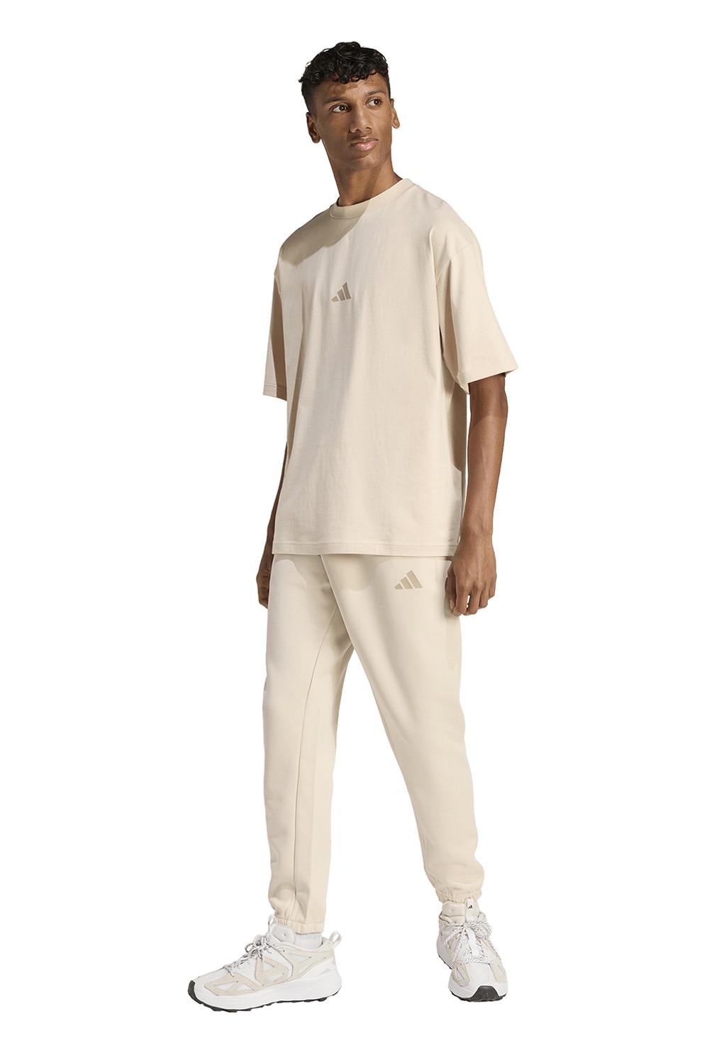 adidas Sportswear, Pantaloni de trening conici cu buzunare laterale, Crem, M
