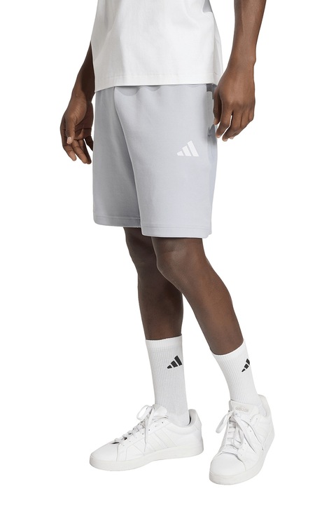 adidas Sportswear, Pantaloni de trening scurti cu logo Future Icons, Gri deschis, XL