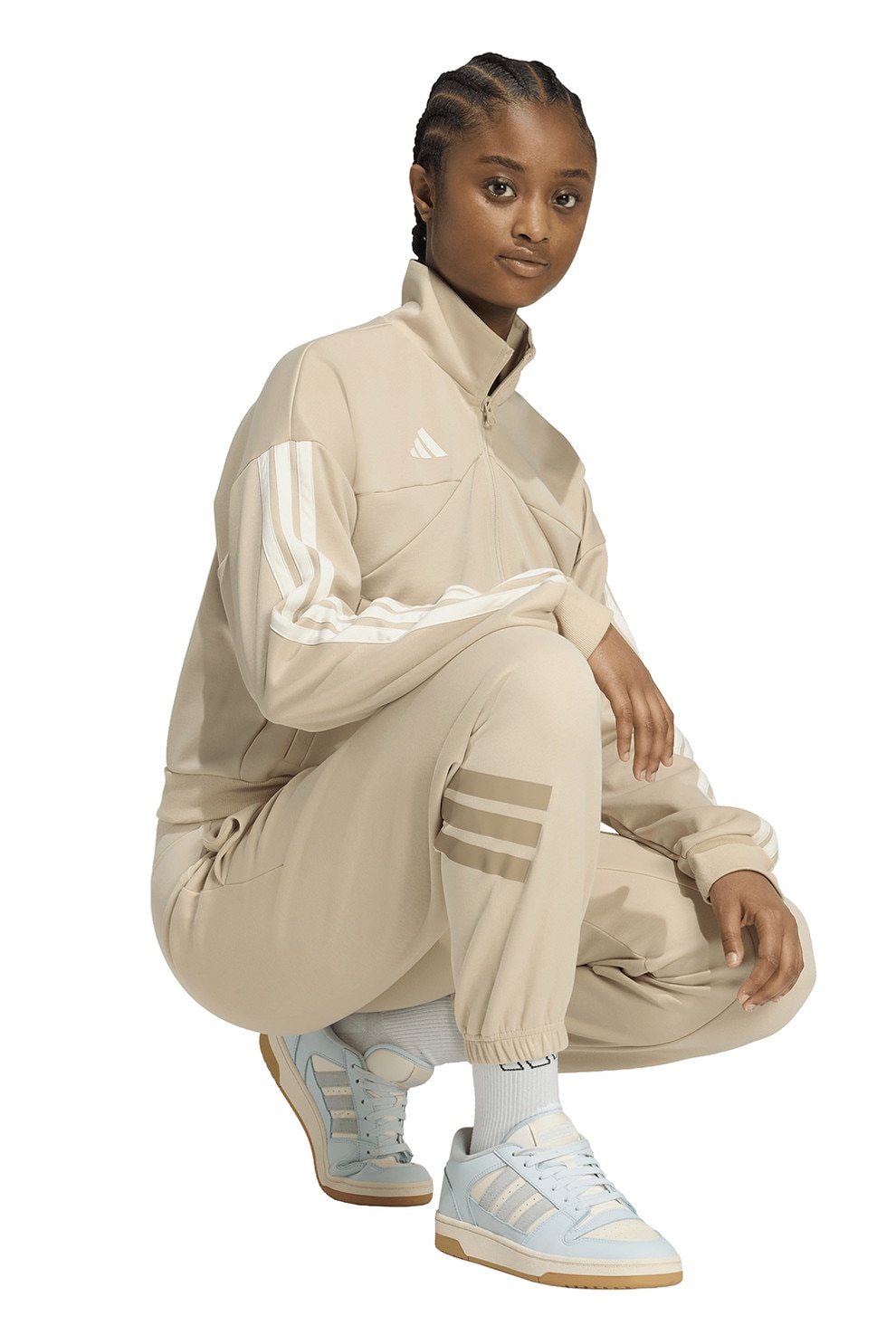 adidas Sportswear, Pantaloni de trening cu logo Future Icons 3-Stripes, Crem, M