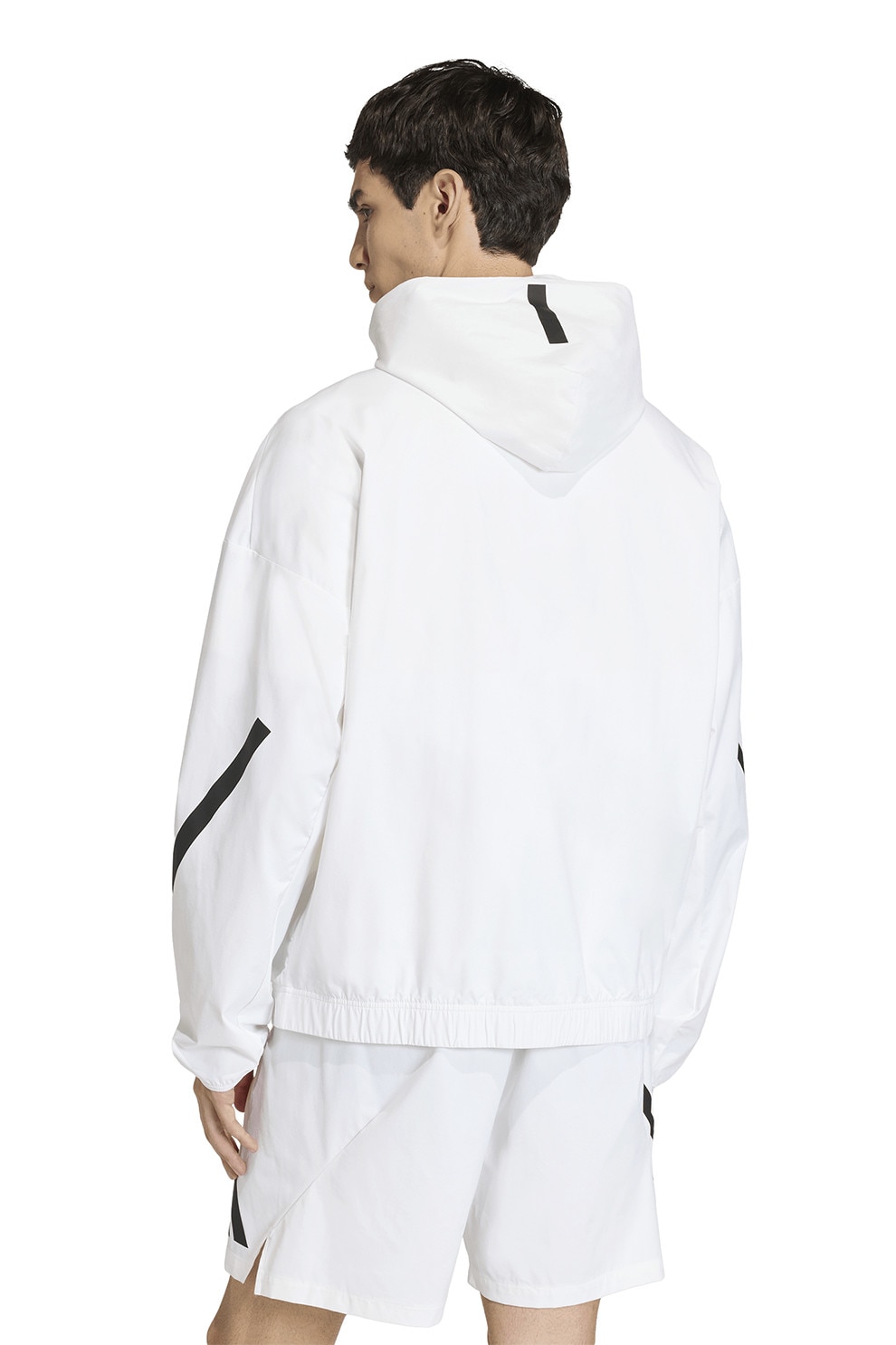 adidas Sportswear, Jacheta lejera cu gluga Z.N.E., Alb optic, M