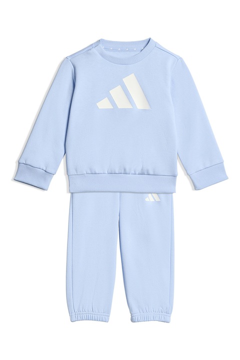 adidas Sportswear, Trening cu imprimeu logo, Alb/Albastru pastel