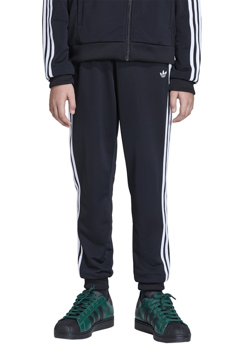 adidas Originals, Pantaloni de trening cu logo, Negru