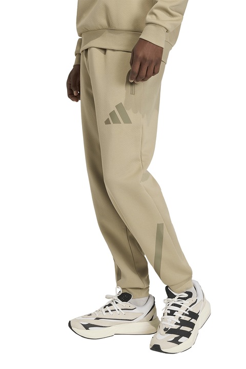 adidas Sportswear, Pantaloni de trening relaxed fit cu snur Z.N.E., Bej/Maro camel