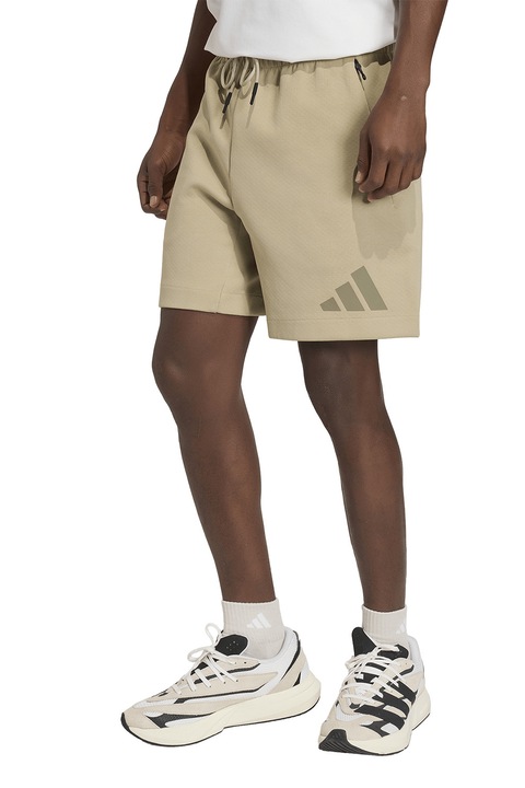 adidas Sportswear, Z.N.E. rövidnadrág állítható derékrésszel, Khaki/Világosbézs