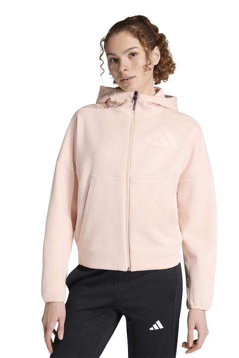 adidas Sportswear, Hanorac cu maneci cazute si buzunare oblice Z.N.E., Roz prafuit