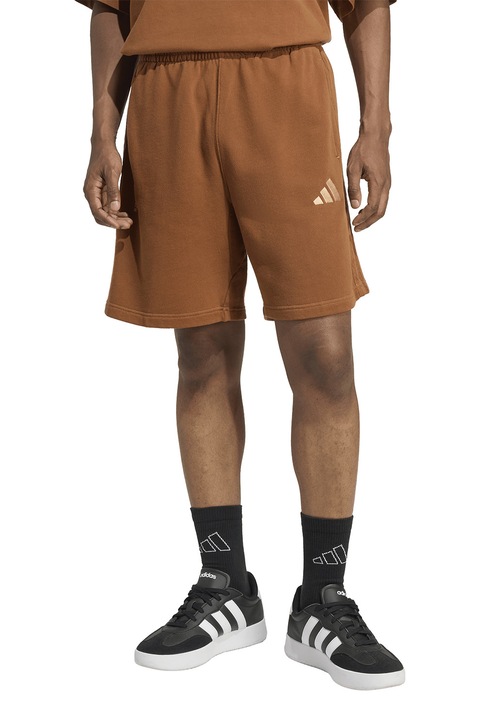 adidas Sportswear, Bermude de bumbac cu logo, Maro scortisoara, M