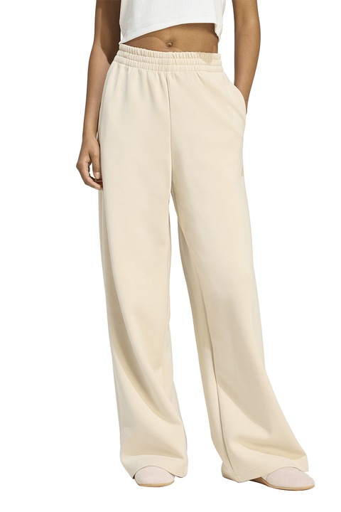 adidas Sportswear, Pantaloni de trening cu croiala ampla Soft Lux, Bej deschis
