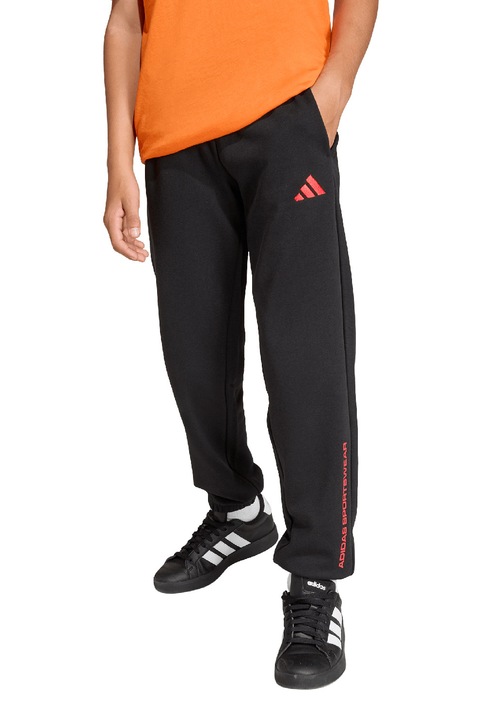 adidas Sportswear, Húzózsinóros logós szabadidőnadrág, Fekete/Narancssárga